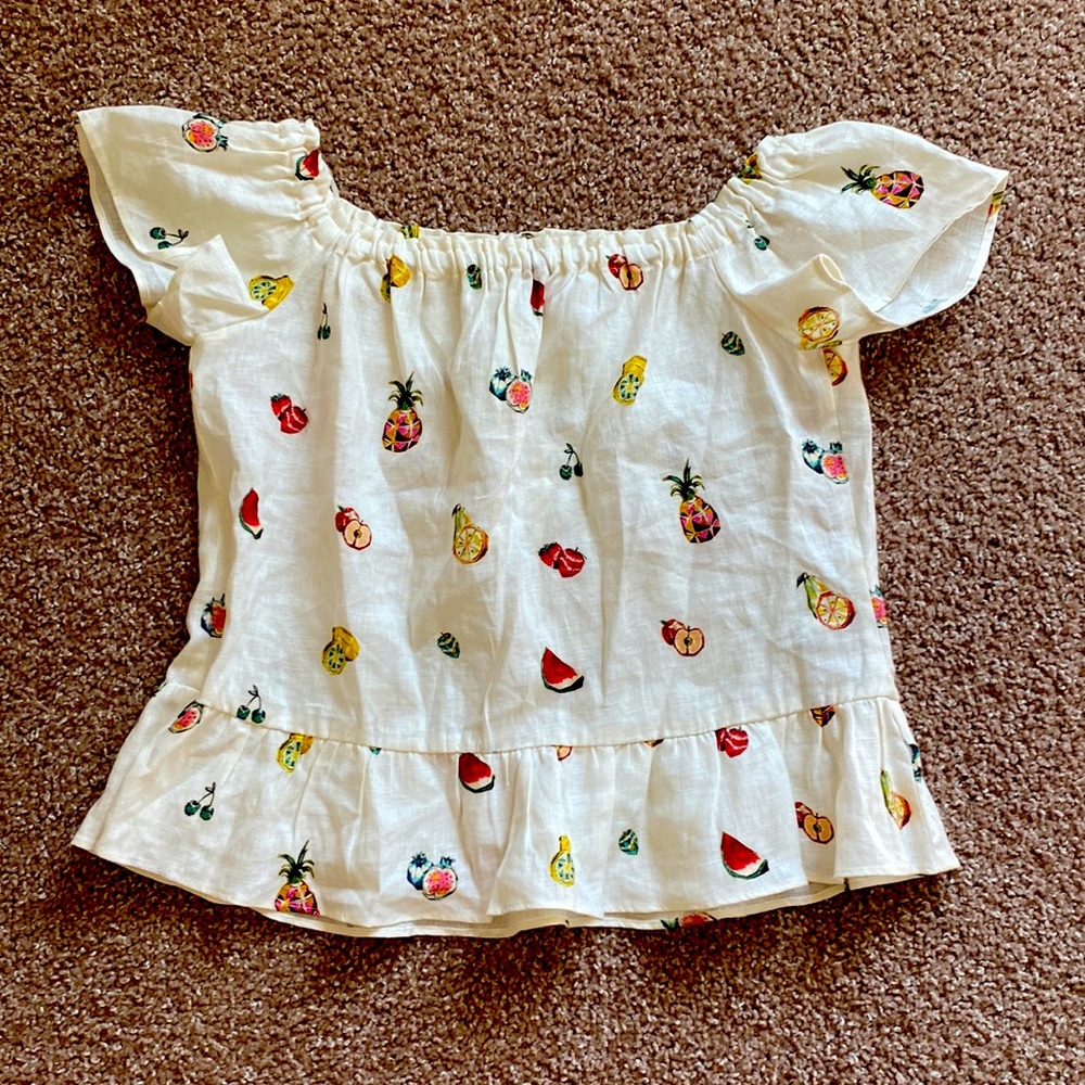 Zara fruit white shirt, size M